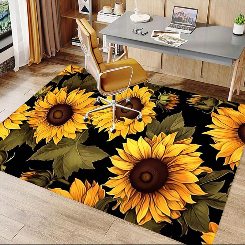 1PC Sunflower Pattern Anti-slip carpet, suitable for Office, bedroomand playrooms. It can also be used as a sofa footrest cover-R19