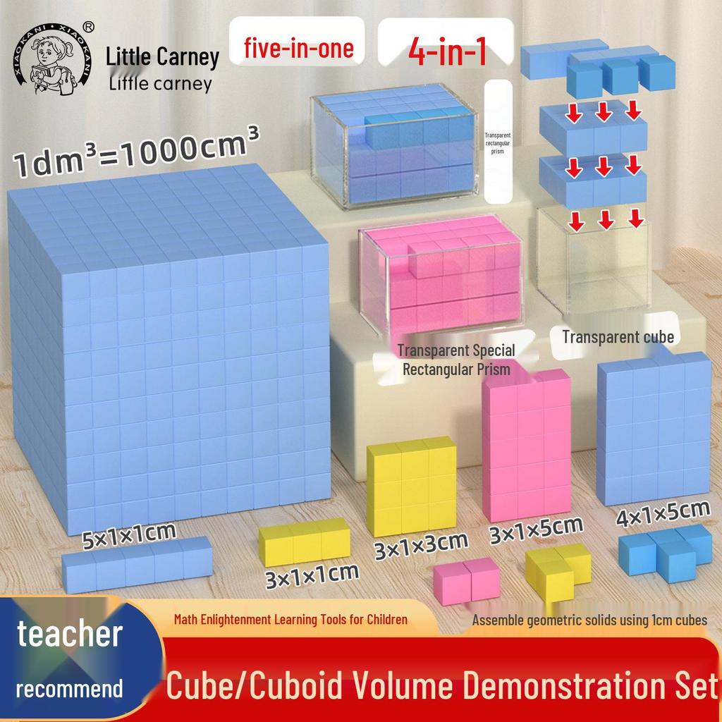 Volumen-Demonstrationsset für rechteckige Prismen und Würfel - Mathe-Lehrmittel für die 5. und 6. Klasse