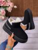 Warm short tube velvet thick-soled lazy shoes cotton shoes winter one-pedal thick-soled retro snow boots women