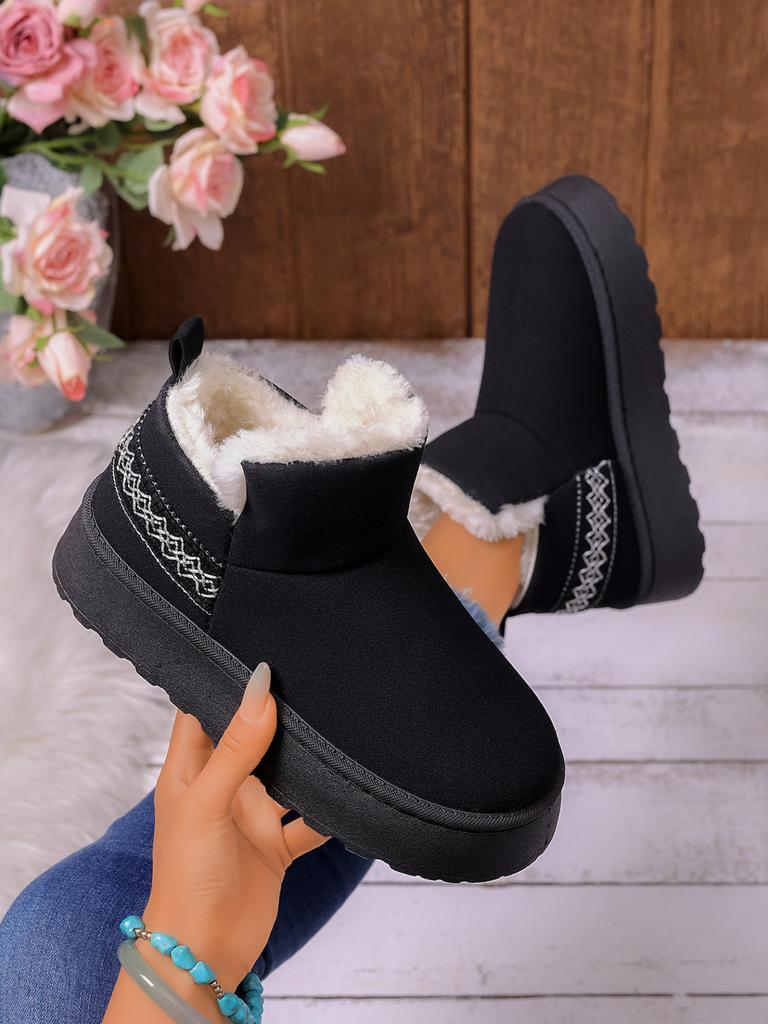 Warm short tube velvet thick-soled lazy shoes cotton shoes winter one-pedal thick-soled retro snow boots women