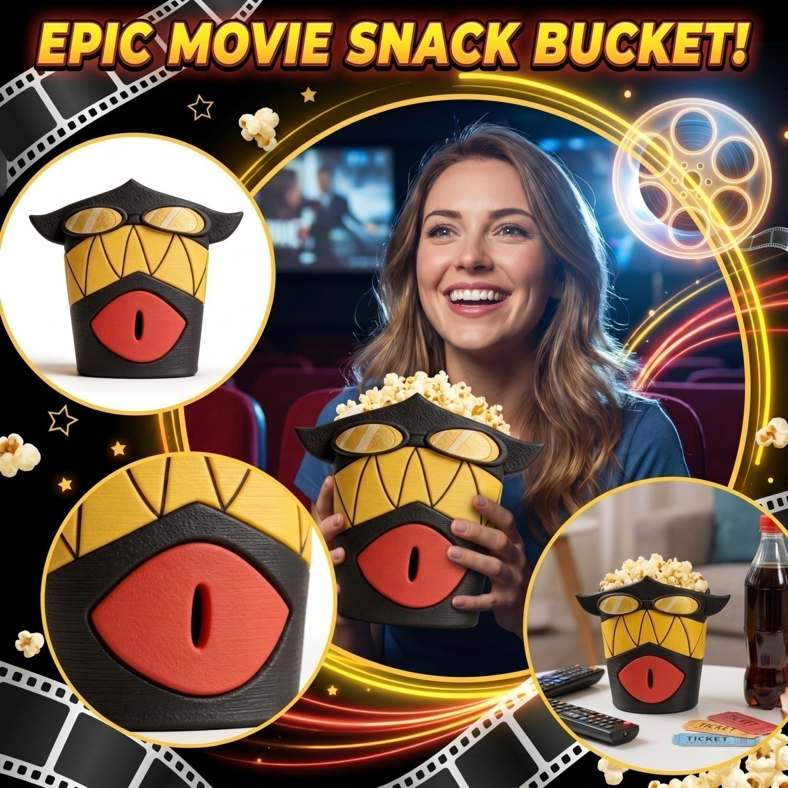 

Novelty Silicone Popcorn Bucket Container with Unique Geometric Design and Textured Surface for Movie Nights and Home Use One Size
