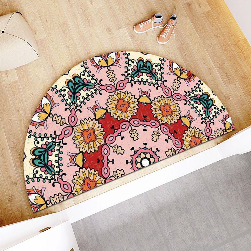 European Style Semi-circular Floor Mat Entrance Door Mat Bathroom and Toilet Door Mat Absorbent Dirt Resistant Non Slip Foot Mat