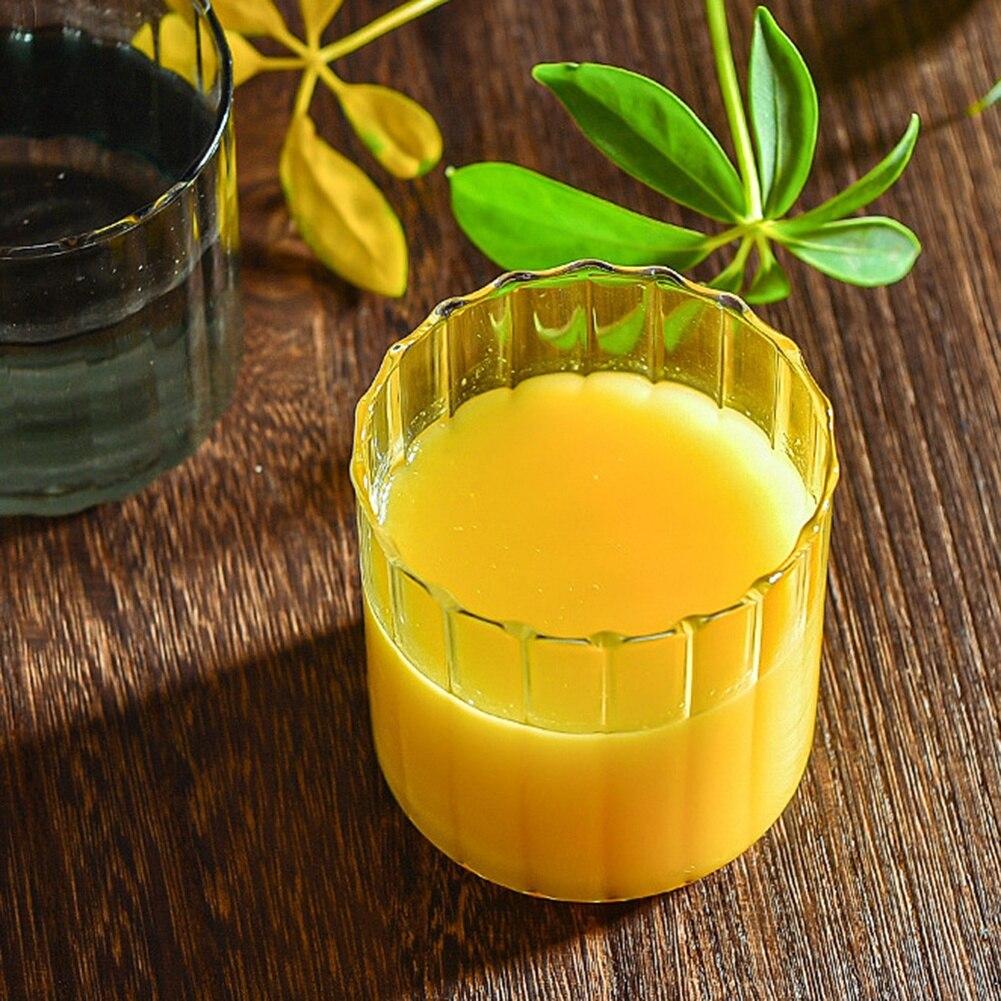 Clear Glass Coffee Mug Classical Vertical Stripes Glass Tea Cup For Coffee Tea Beverage