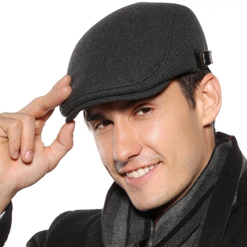 Newsboy Hats for Men Wool Blends Flat Cap Adjustable Ivy Driving Gatsby Hat
