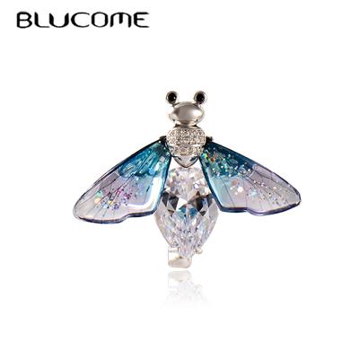 Schöne bunte glänzende Bienenbroschen Insektenform für Frauen Mädchen Anzug Schal Hijab Pins Qualitycopper New Fashion