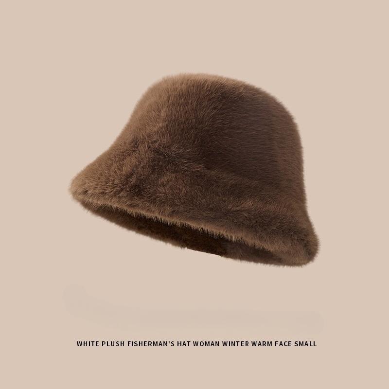 Women's Plush Fisherman's Hat, Winter Bucket Hat, Warm Basin Hat