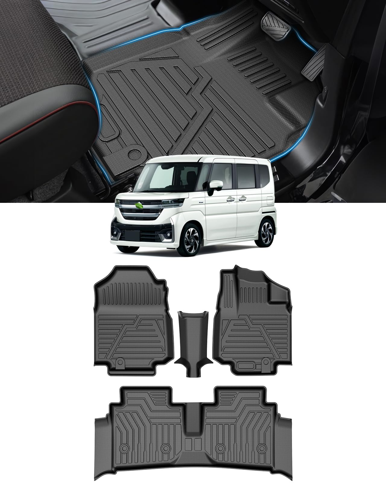 

Cartist Совместимый с моделями Suzuki New Spacia и MK94S 2023 3D Пол TPE Индивидуальный Легкий Защитный Комплект Spacia, Custom, MK54S, (Ноябрь - настоящее время), чёрный