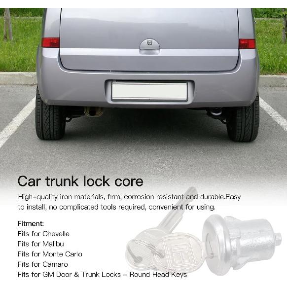 Car Door Trunk Key Kit Door Lock Cylinder Set Accessories Parts With 2 Keys 654394765282 Replacement for Chevelle Malibu Monte Carlo Camaro