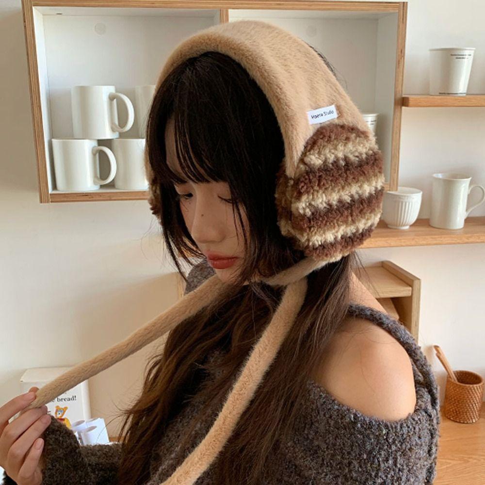Thicken Knitted Earmuffs Windproof Ear Protection Strap Personality Wool Strappy Ear Muff Autumn