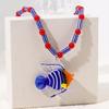 Exquisite Beaded Necklace with Glass Fish Pendant Handmade Clavicle Chain Unisex Choker Versatile Accessory for Women
