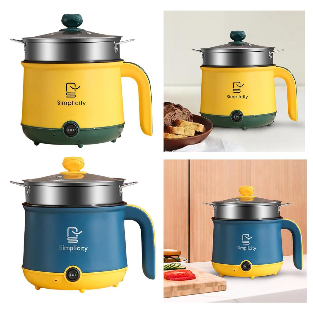 Hot Pot, elektrisch, US-Adapterstecker, leicht zu reinigen, tragbar, abnehmbar, Mehrzweck-Ramenkocher zum Kochen von Steak, Eiern, Nudeln