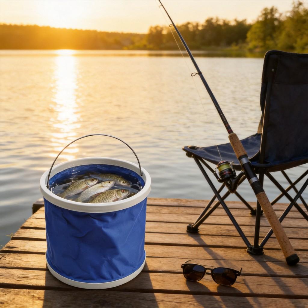 Car Water Container With Oxford 600d Fabric And Collapsible Structure For Camping And Fishing Use