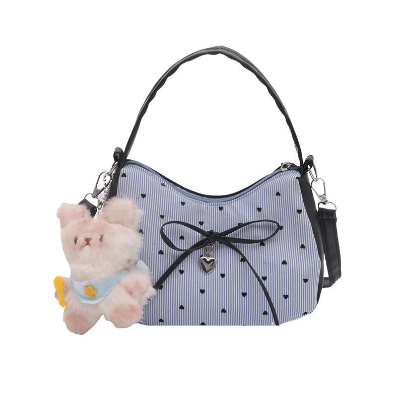 Nischen-Damentaschen mit Kontrasten, neue modische Messenger Bags mit süßer Schleife, süße und coole Babes, tragbare Halbmondtaschen.