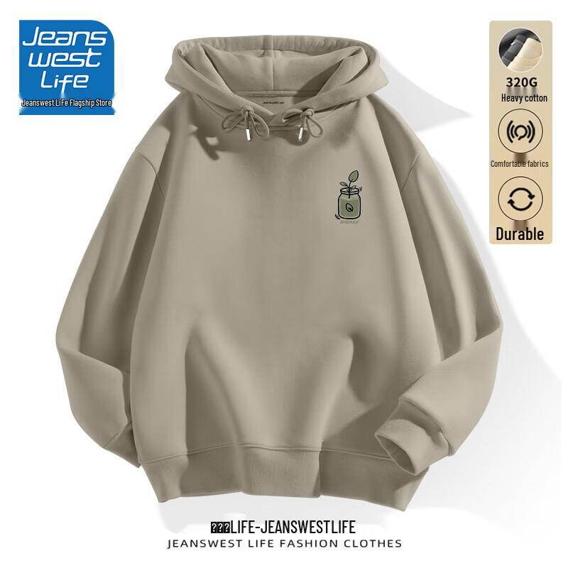 Jeanswest Life Herren Casual Lockerer Kapuzenpullover