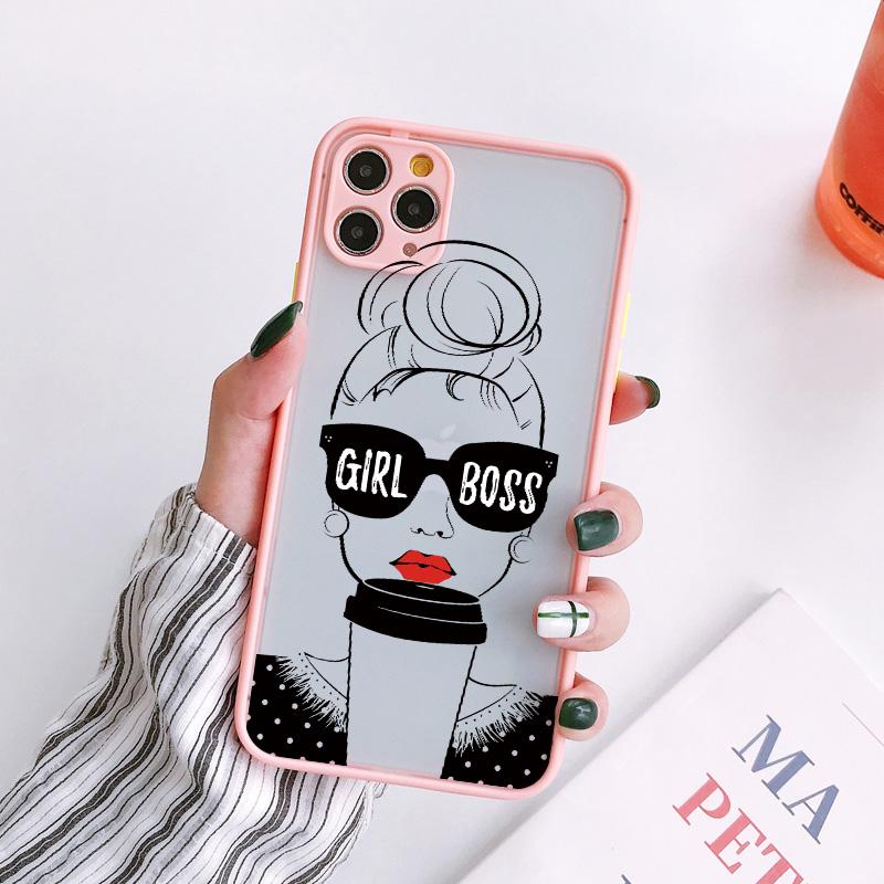 Girl Boss Women Coffee Phone Case For iphone 16 12 11 14 13 15 Pro Max X XS XR SE 2020 7 8 Plus Fashion Lady High Heel Covers