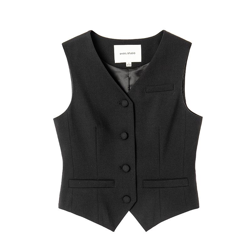 Baishiwang Korean-Style Four-Piece Set: Jacket, Vest, Skirt, and Suit for a Sophisticated Look.