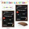 First & Last Day of School Board, 14 X 10.5 Inch Double Sided Back To School Chalkboard with Frame, Reble Wooden 1st Day of Preschool/Kindergarten
