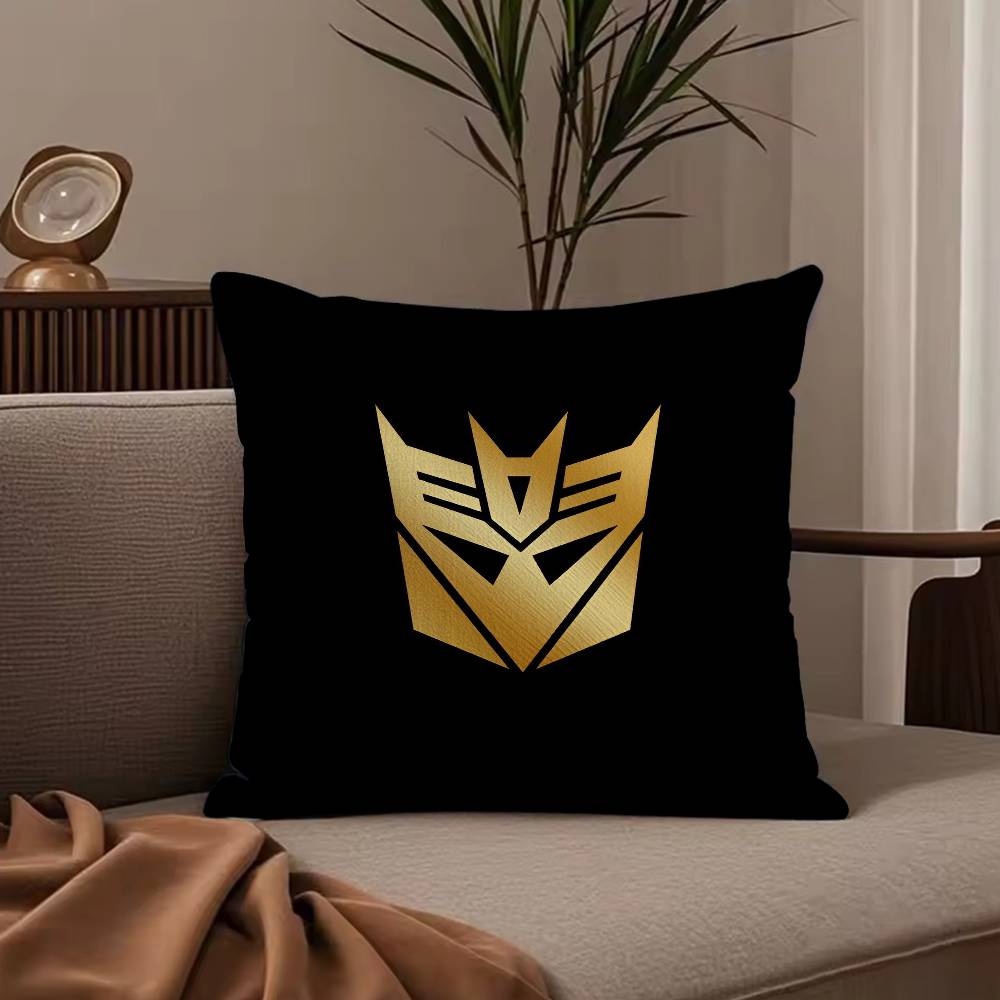 T-Transformer Classic Film Pillow Case Anti-dustmite Pillowcase Invisible Zipper Silky Short Plush Sofa Cushion Cover