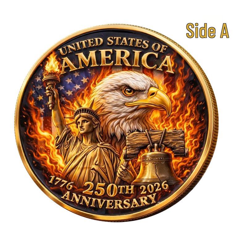 250th Anniversary American Independence Fire Goddess & Bald Eagle Commemorative Coin