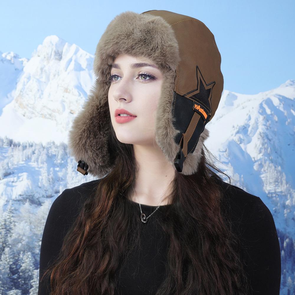 Lei Feng Hat Men and Women Winter Plus Velvet Thickened Warm Cycling Ear Protection Hat Northeast Outdoor Windproof Ski Pilot Hat