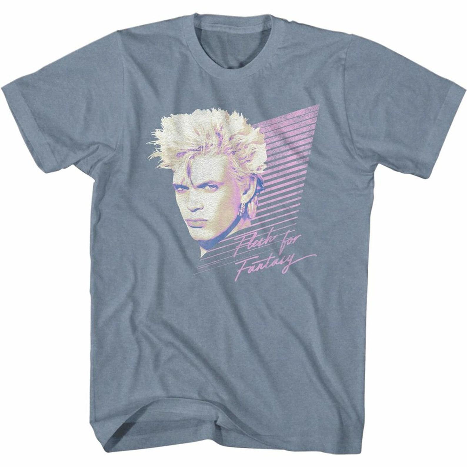 Billy Idol Flesh For Fantasy Indigo Heather Adult T-Shirt 2XL