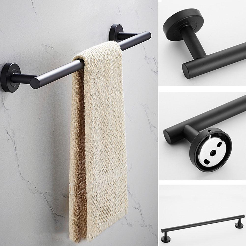 Stainless Steel Towel Bar Wall Mounted Single Towel Rack Hanger Bathroom Accessory