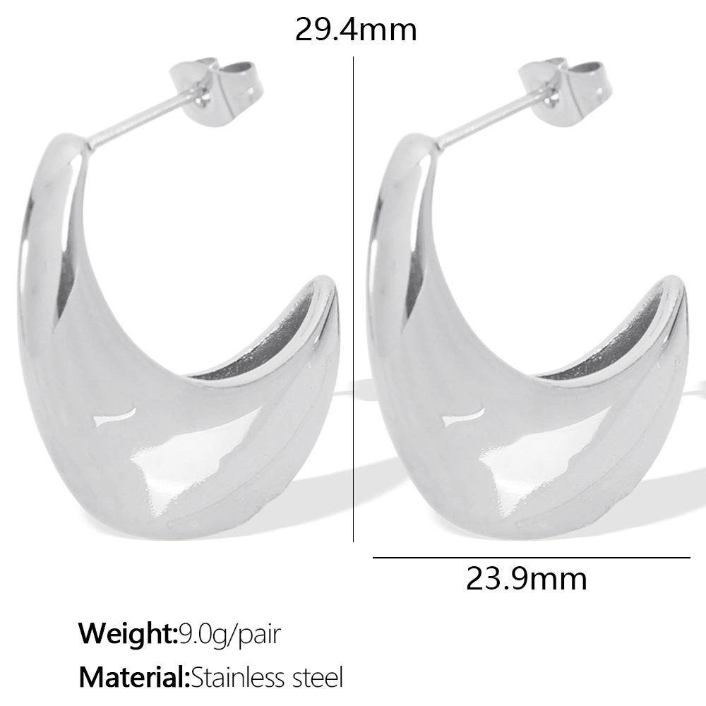 stud earrings women's cold wind metal water drop earrings simple no earrings trendy European and American style