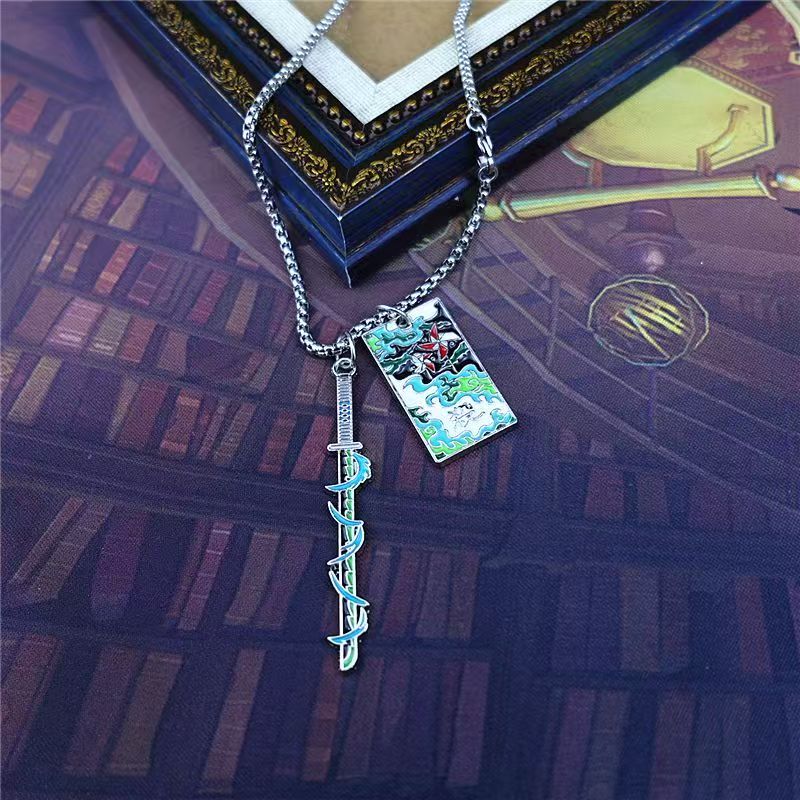 Demon Slayer Kamado Tanjirou Necklace Rengoku Kyoujurou Merchandise Cute Creative Cartoon Figures Fashion Costume Party