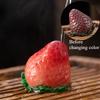 Creative Resin Color Changing Tea Pets Persimmon Ruyi Lychee Fruit Color Changing Tea Pets Home Desktop Decoration Ornaments