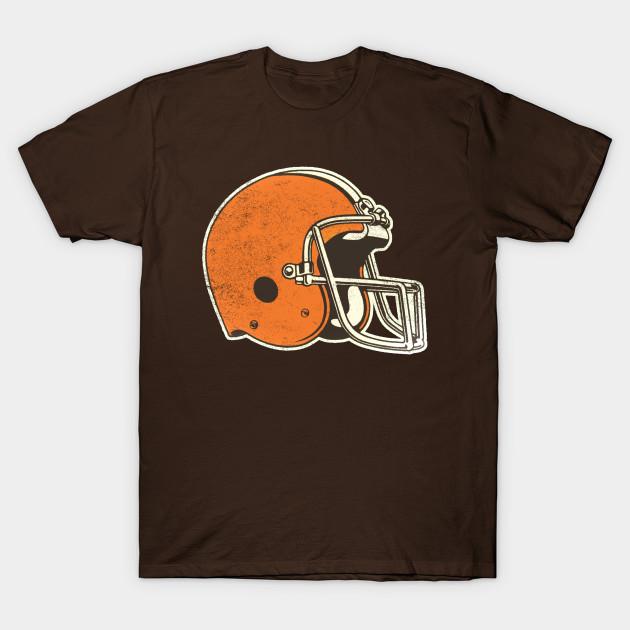 

Men Black Print T-shirt 80 S Browns Helmet [Vintage Distressed] No-Cut Transfer Paper Print Cotton Tshirt XL коричневий