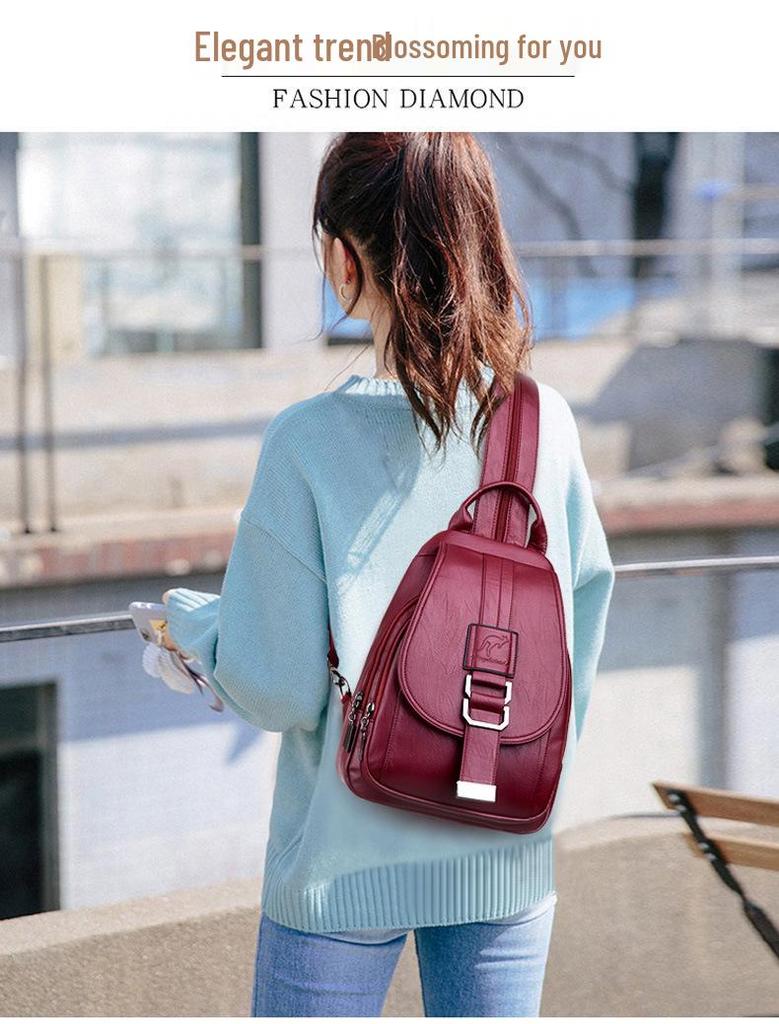 Chic Women's Korean-Style Minimalist Soft Leather Backpack – Simple, Large Capacity, Casual Design