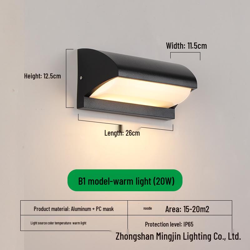LED Waterproof Outdoor Wall Light for Balcony, Corridor, Courtyard, and Garden