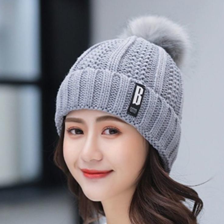 2pcs Knit Hat Scarf Set Thick Plush Windproof Cozy Warm for Autumn/Winter Hat