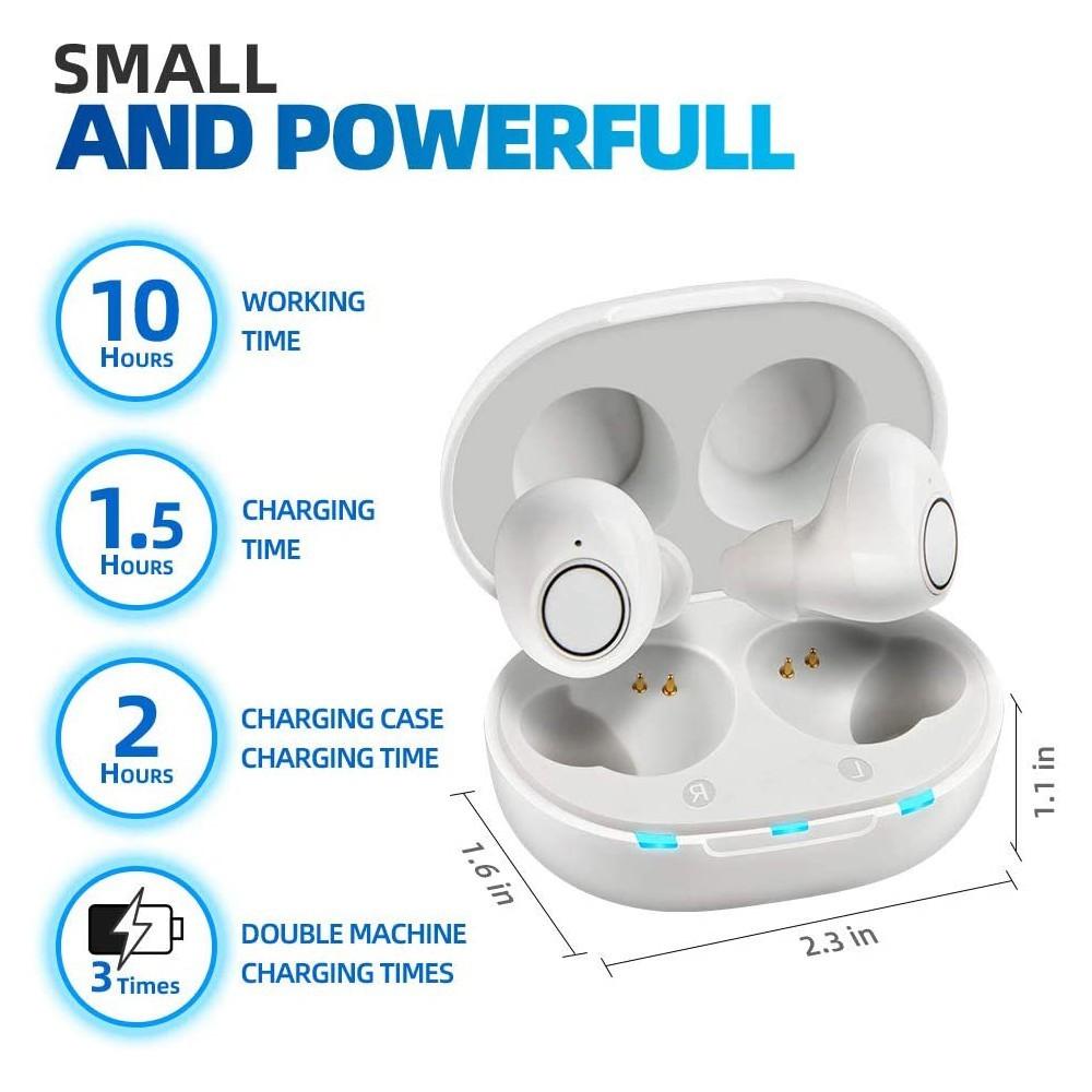 1 Pair Mini Rechargeable Hearing Aid Invisible Digital Audiphone CIC Sound Enhancer Professional Voice Amplifier