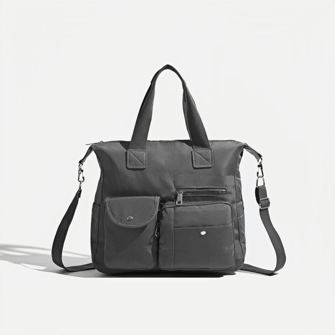 

Crossbody Bag for Women, Large Capacity Vintage Nylon Commuter Bag, Tote Bag with Zipper, Casual Handbag for Women серый