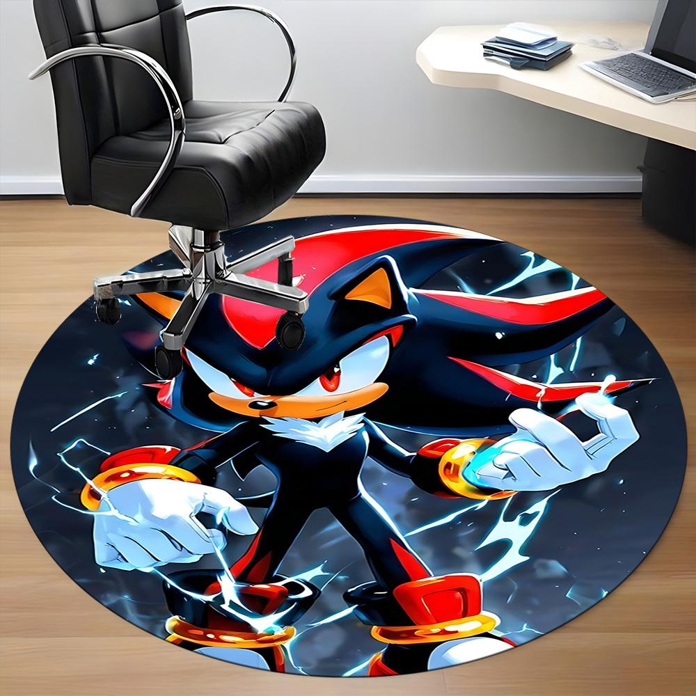 1pc Shadow Sonic Office Round Area Rug, Under Office Chairs Bedroom Living Room Home Decor a1022351