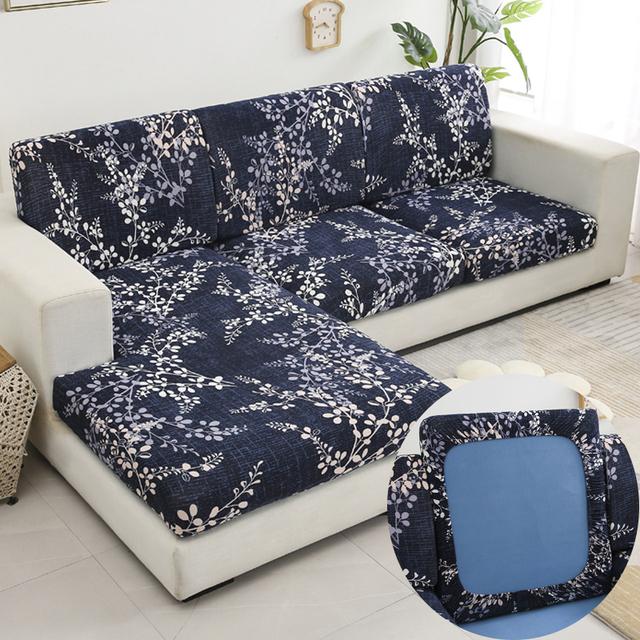 Neue Blumenmuster Stretch Wohnsofa Sitzkissenbezug Rückenlehnenbezug Schutzhülle für Couch Wohnsofa Abdeckung L-Form Chaiselongue Überwurf-Sets
