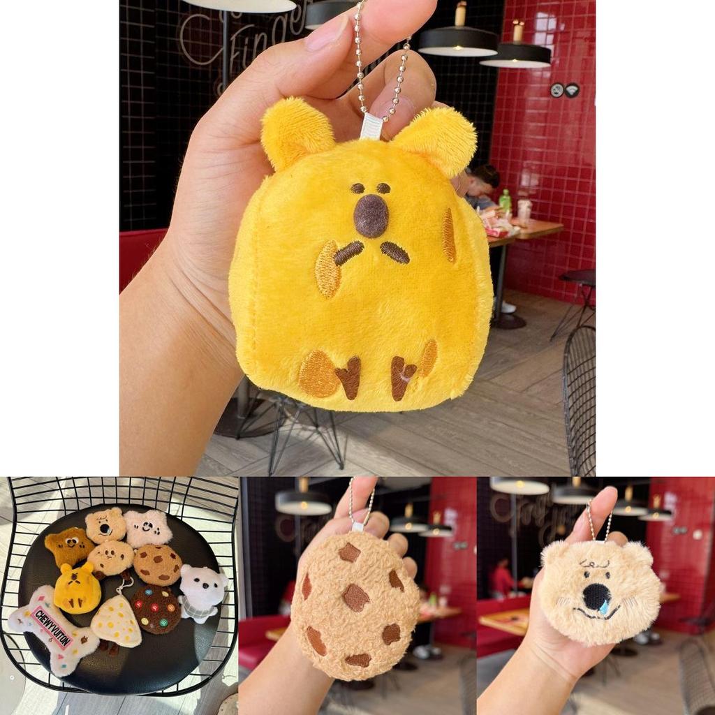 Cheddar Cheese Plush Dog Keychain With Cartoon Design For Backpack And Bag Decor