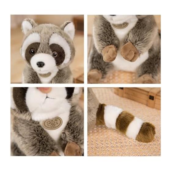 Raccoon Plush Pillow Soft Cute Toy Fluffy Comfortable Sleeping Realistic Home Decor Birthday Gift Children's Day Gift Halloween Gift Christmas Gift