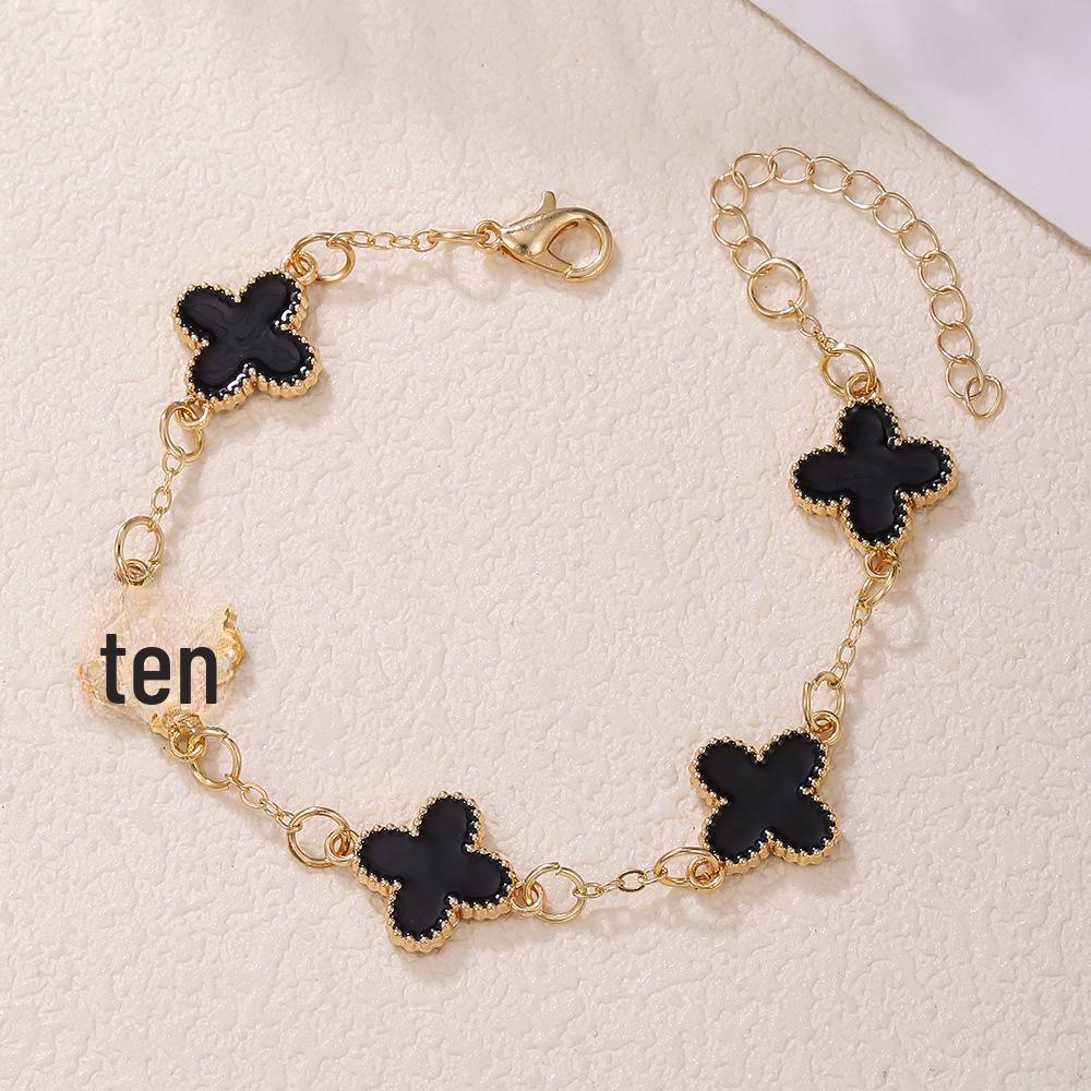 

Женский корейский простой браслет из перламутра с четырьмя листочками клевера