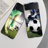Football Field Phone Case For Samsung Z Flip 7 6 5G Galaxy Z Flip 5 4 3 Black Hard Cell Cover Luxury PC Shell Coque