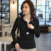 Design Feeling Color Block Mock Two Piece T Shirt For Women With Stretch Cotton For Office Wear