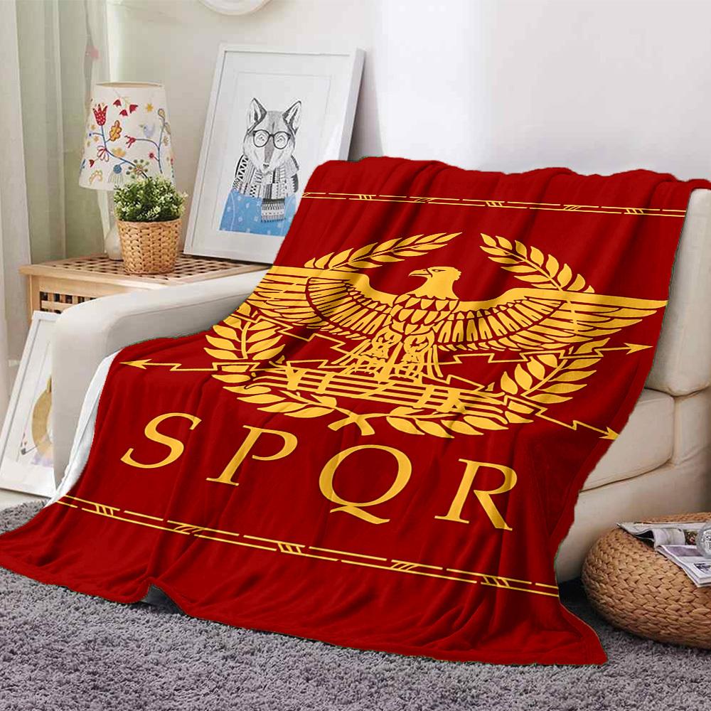 1pc Eagle SPQR Throw Blanket - Soft Flannel, Cozy All-Season Polyester Perfect for Home, Office, Bedroom - Ideal Gift s1188