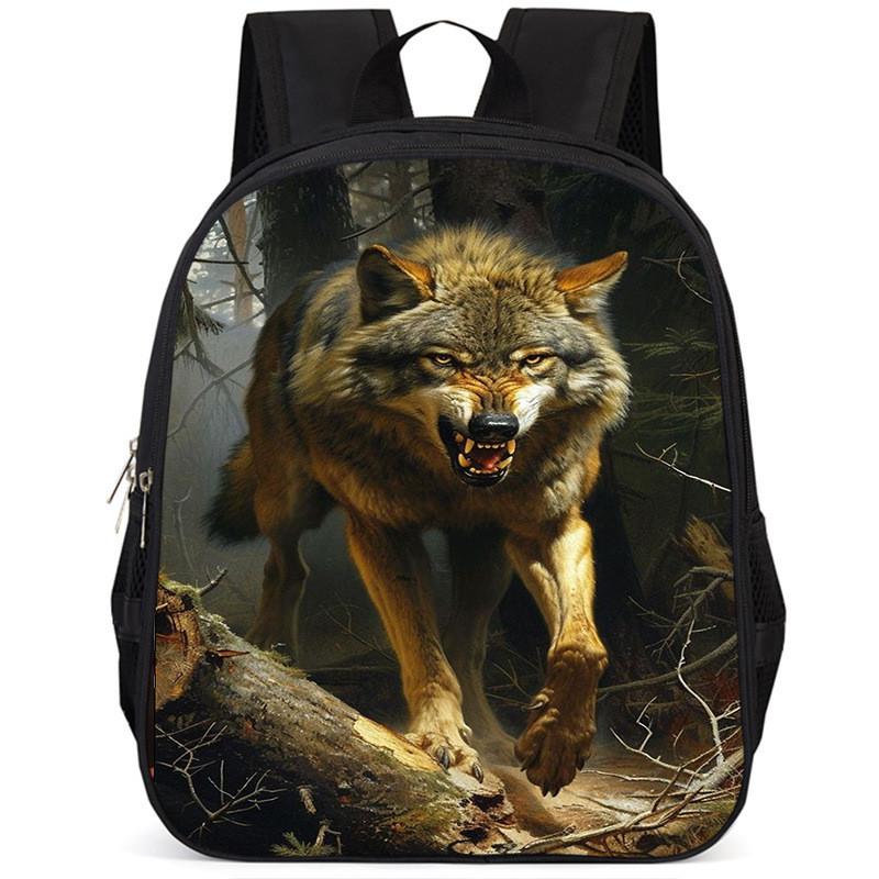 Large Capacity Wolf Animal Backpack For Kids Lightweight And Comfortable Oxford Fabric