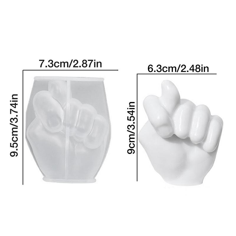 Hand Shaped Silicone Mold Clenched Fist Rock Gesture Scented Candle Mold DIY Resin Clay Arts Crafts For Home Decor Aromatherapy