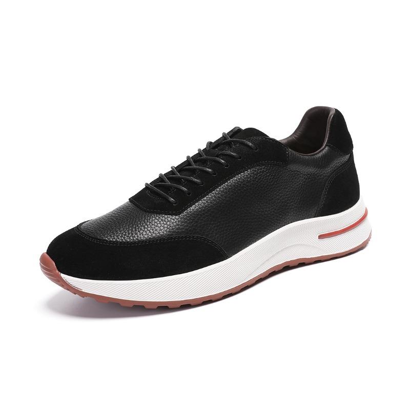Spring and summer new products versatile men s leather business casual leather shoes sports men s trend shoes 38 чёрный