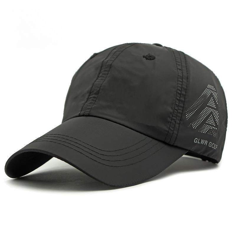 Unisex Quick Dry Sports Baseball Cap Breathable Laser Cut Golf Hat Summer Sun Protection Lightweight Running Fishing Outdoor Peaked Cap Adjustable 55-60cm чёрный