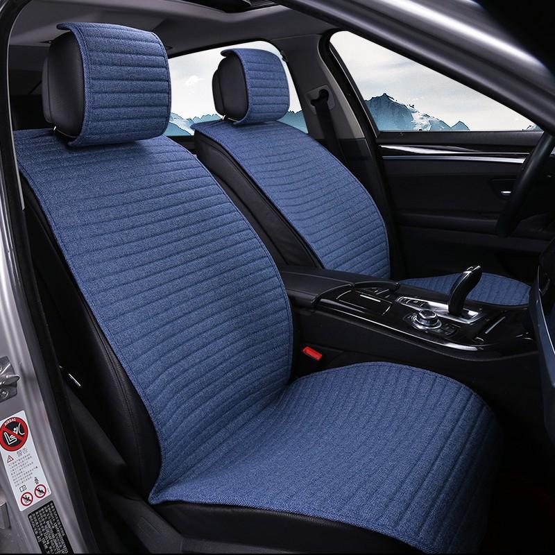 1 Piece Car Front Seat Cushion Breathable Linen Automobile Seats Cover Universal Mats Fit Most Auto Truck SUV Protection