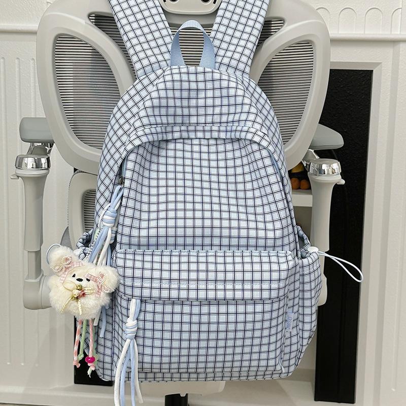 Schoolbag new plaid trend schoolbag female students Japanese versatile students large capacity design sense niche backpack backpack