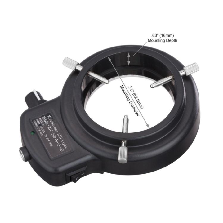 Adjustable Ring Light Illuminator Lamps EU-/US Plug 2.4in Mounting Diameter